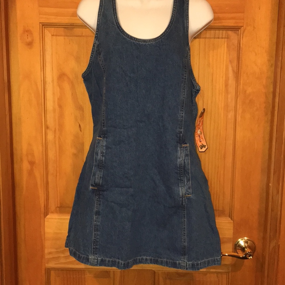 NWOT Vintage Jean Mini Skirt Romper - Picture 1 of 5